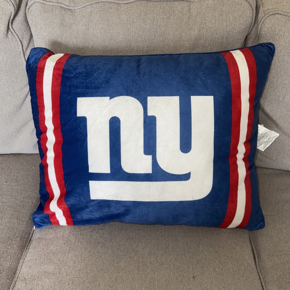 New York Giants NFL Football Logo Plush Bed Pillow Blue Red 20x26 Pegasus Sports